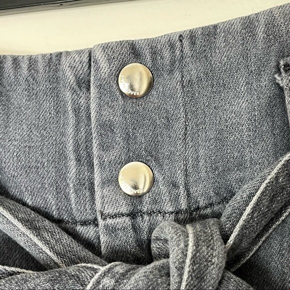 Overlover Abbott Paperbag Jeans Women’s Size 25 Grey Denim Tapered Leg 30 Inseam - Picture 8 of 13